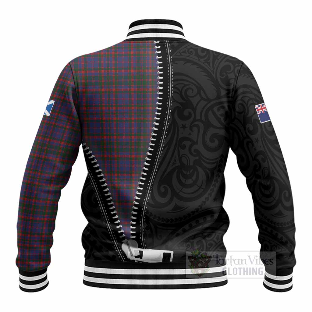 Cumming Tartan Baseball Jacket New Zealand Pattern Unique Zipper Stylized