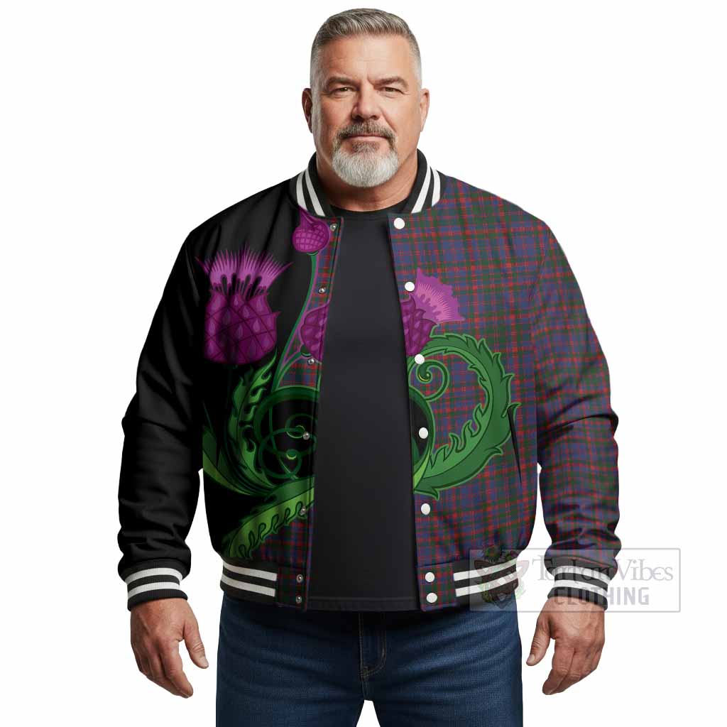 Cumming Tartan Baseball Jacket Traditional Scottish Thistle