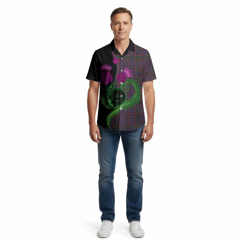 Cumming Tartan Cotton Hawaiian Shirt Traditional Scottish Thistle