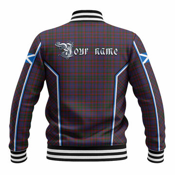 Cumming Tartan Crest Baseball Jacket Scotland Coat of Arm Flag Style