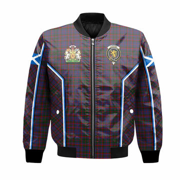 Cumming Tartan Crest Bomber Jacket Scotland Coat of Arm Flag Style