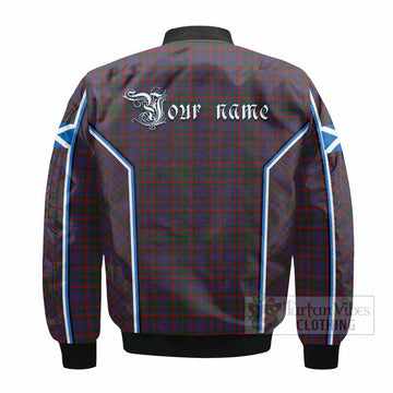 Cumming Tartan Crest Bomber Jacket Scotland Coat of Arm Flag Style