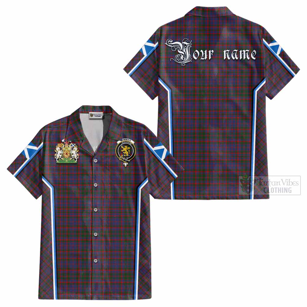 Cumming Tartan Crest Cotton Hawaiian Shirt Scotland Coat of Arm Flag Style - Tartan Vibes Clothing