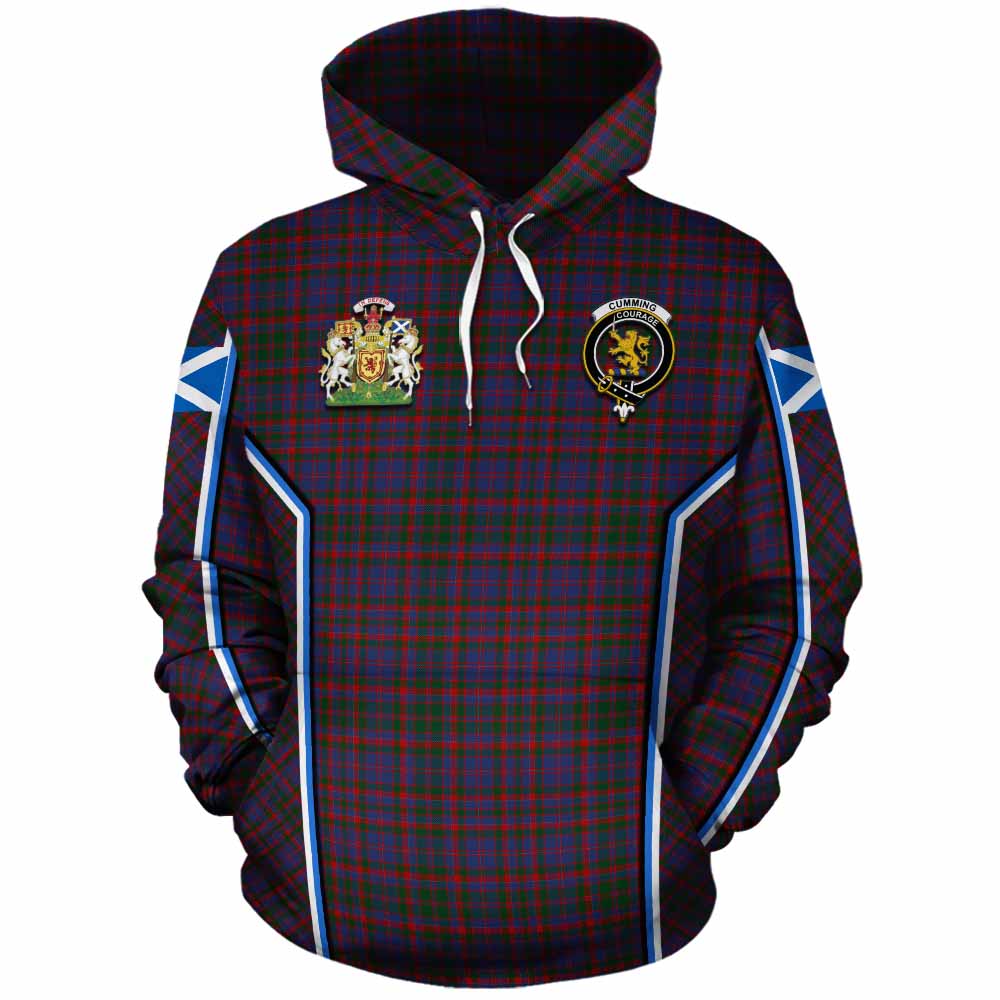 Cumming Tartan Crest Cotton Hoodie Scotland Coat of Arm Flag Style - Tartan Vibes Clothing