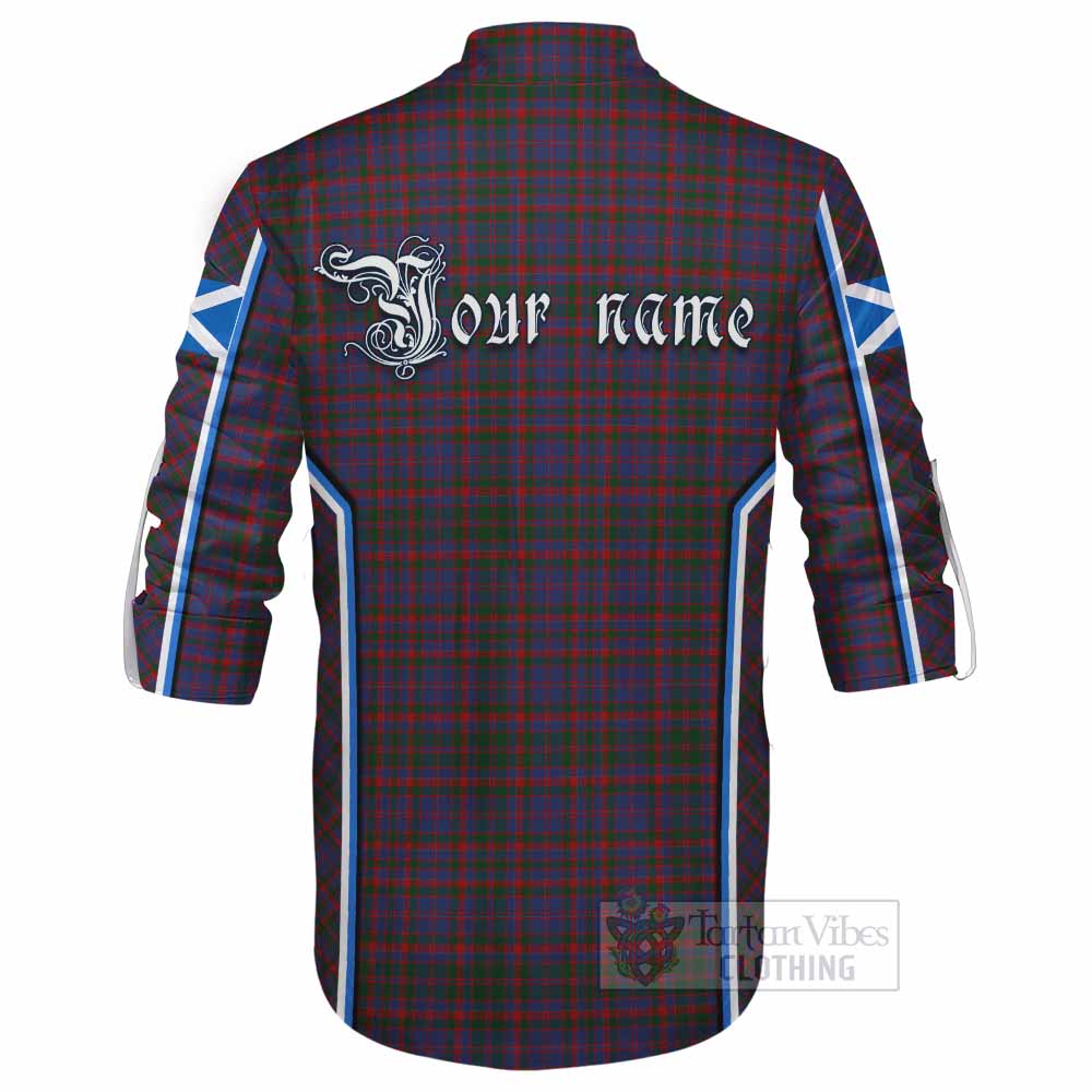 Cumming Tartan Crest Ghillie Kilt Shirt Scotland Coat of Arm Flag Style - Tartan Vibes Clothing