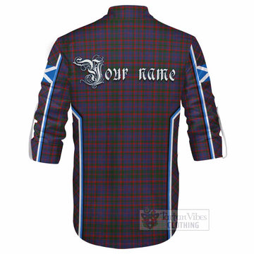 Cumming Tartan Crest Ghillie Kilt Shirt Scotland Coat of Arm Flag Style - Tartan Vibes Clothing