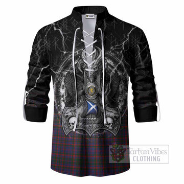 Cumming Tartan Crest Ghillie Shirt Celtic Odin's Raven Legacy
