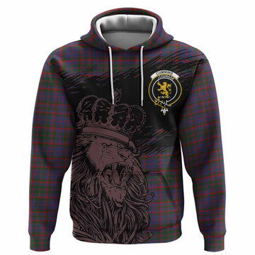Cumming Tartan Crest Hoodie Crowned Lion Heritage Style