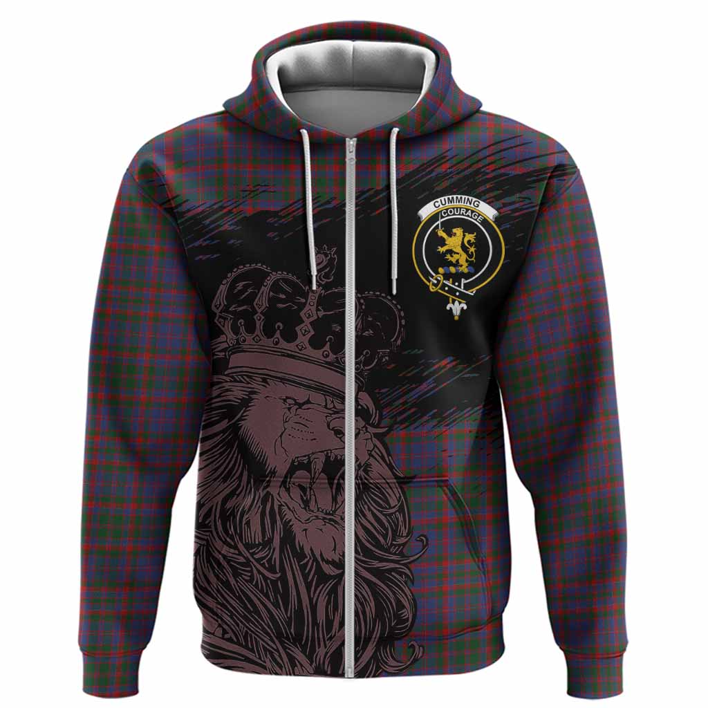 Cumming Tartan Crest Hoodie Crowned Lion Heritage Style