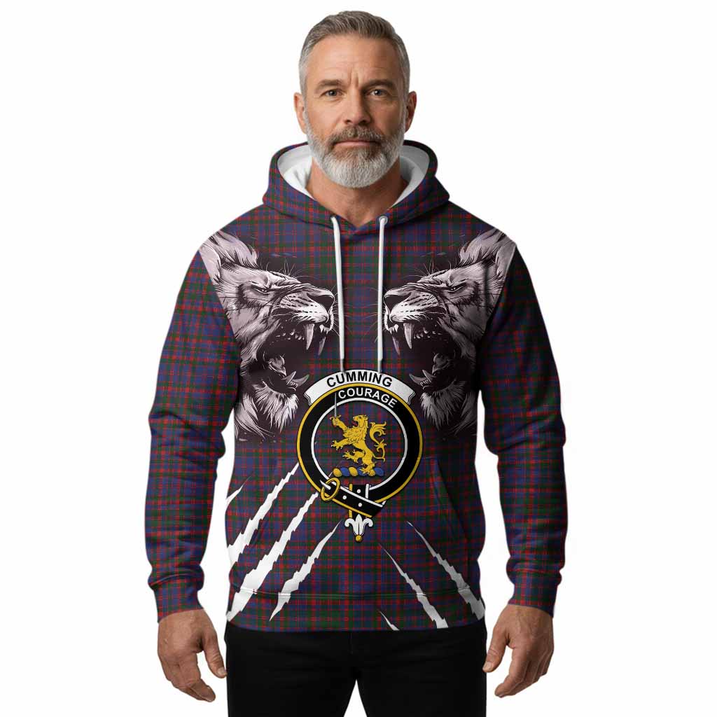 Cumming Tartan Crest Hoodie Ferocious Lion Style