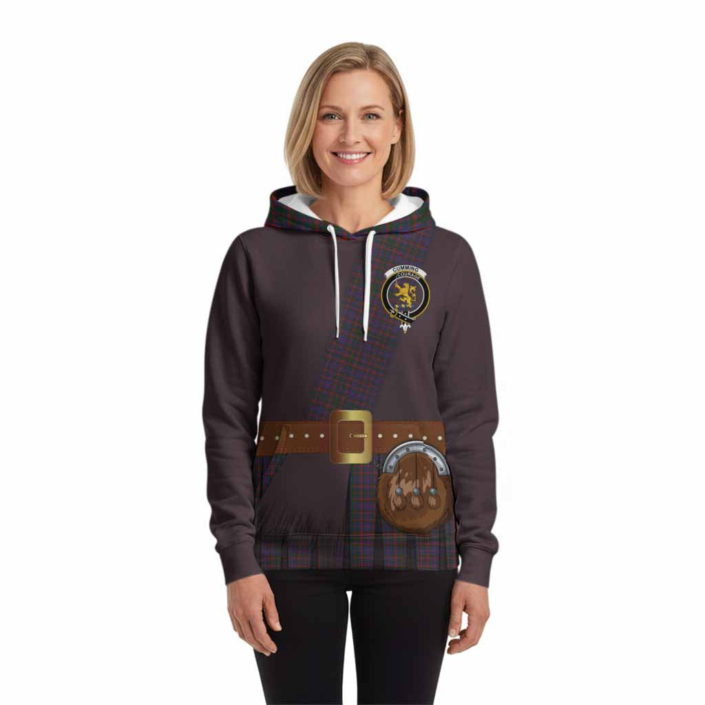 Cumming Tartan Crest Hoodie Kilt Costume Style