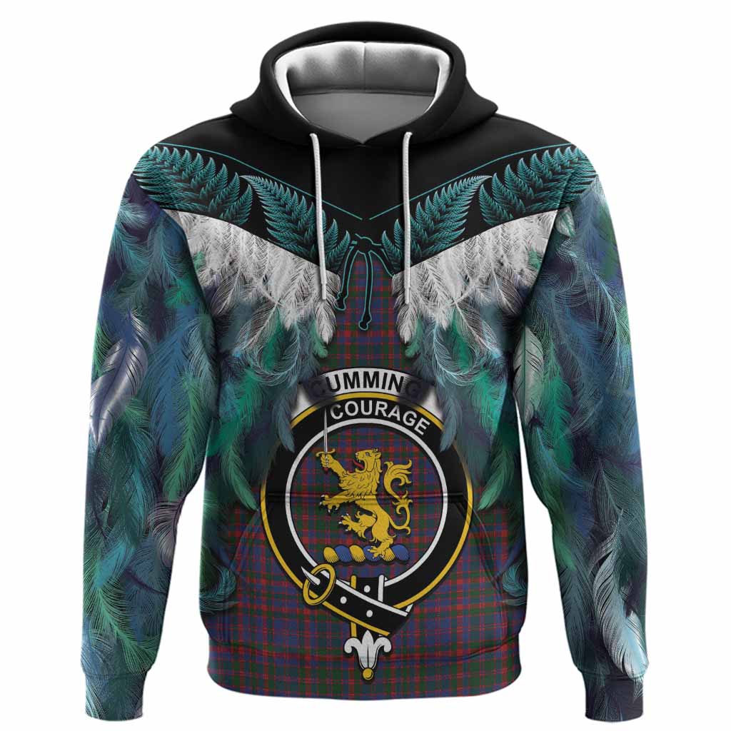 Cumming Tartan Crest Hoodie New Zealand Maori Korowai Cloak