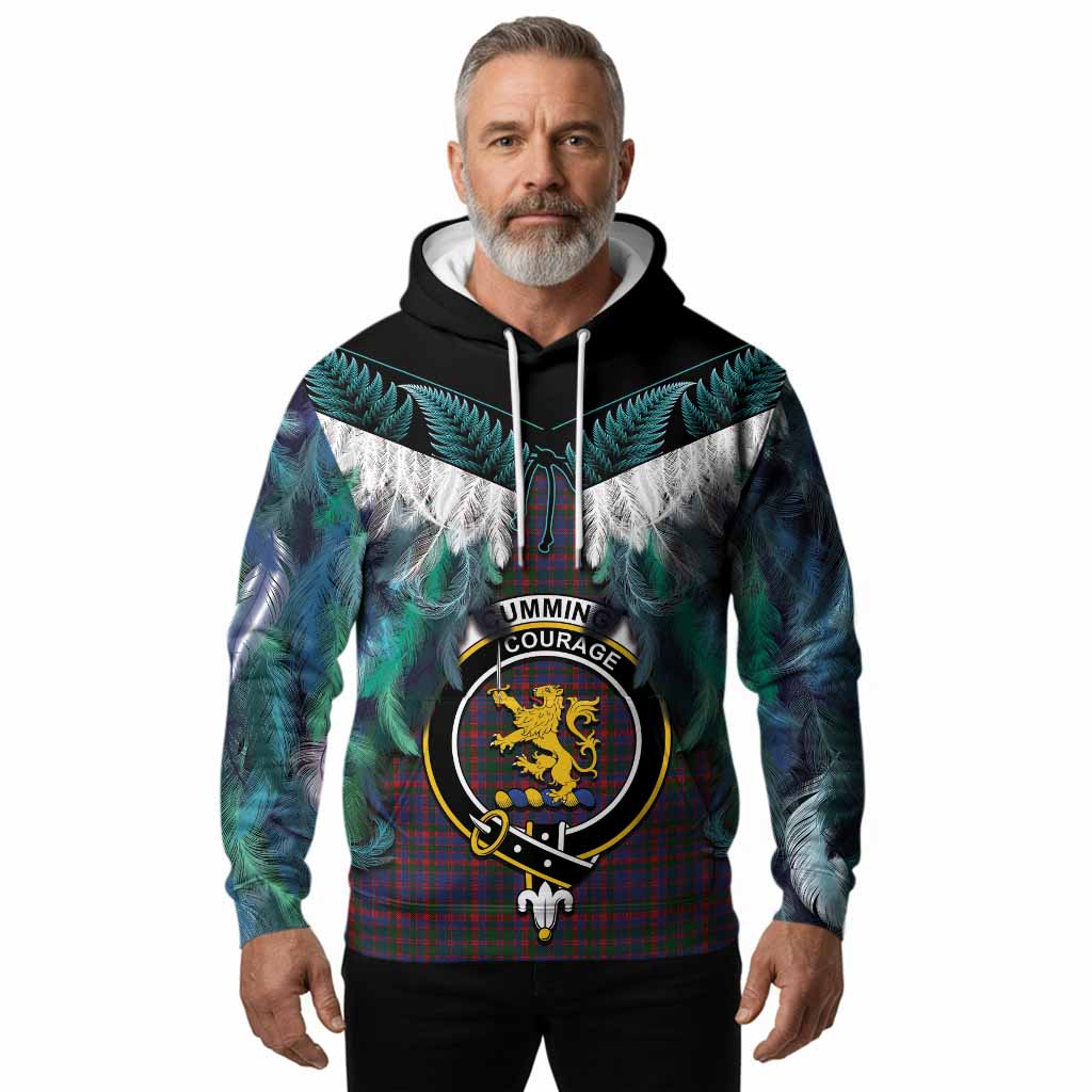 Cumming Tartan Crest Hoodie New Zealand Maori Korowai Cloak