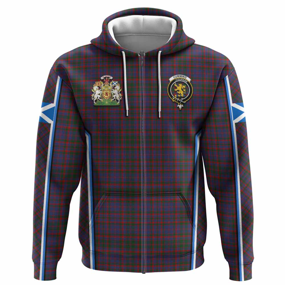 Cumming Tartan Crest Hoodie Scotland Coat of Arm Flag Style - Tartan Vibes Clothing
