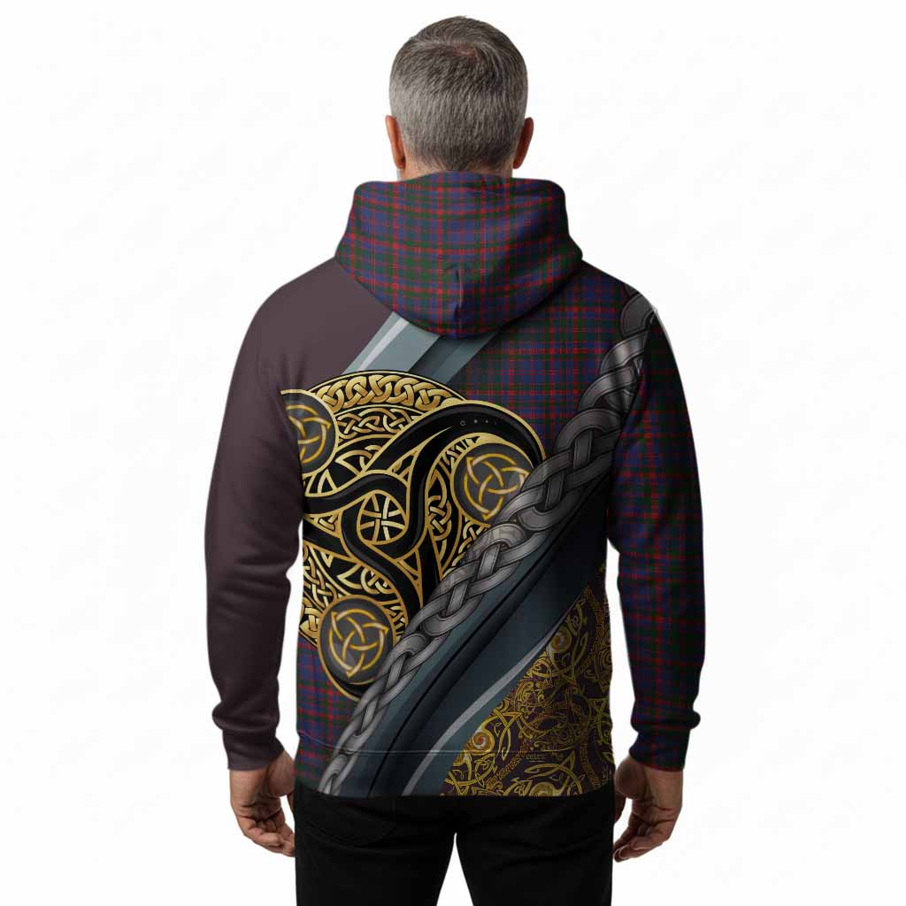 Cumming Tartan Crest Hoodie Scottish Triskele Celtic