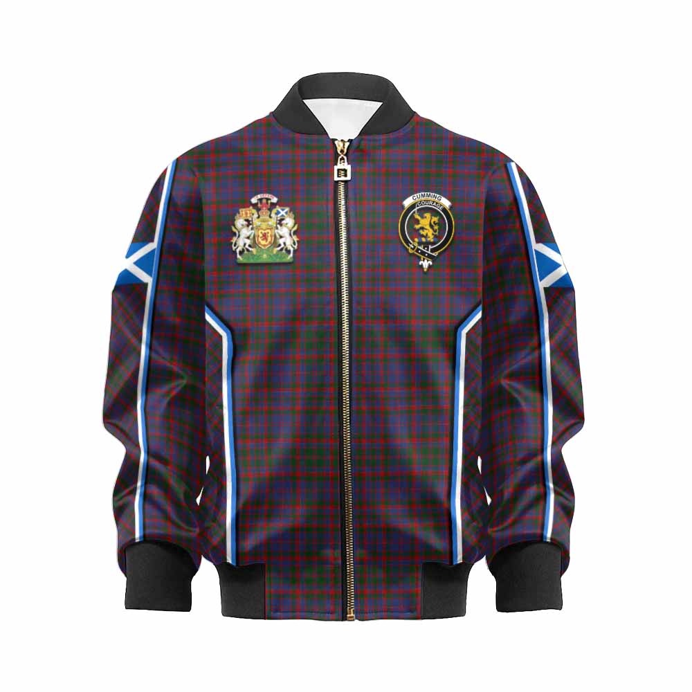 Cumming Tartan Crest Kid Bomber Jacket Scotland Coat of Arm Flag Style - Tartan Vibes Clothing