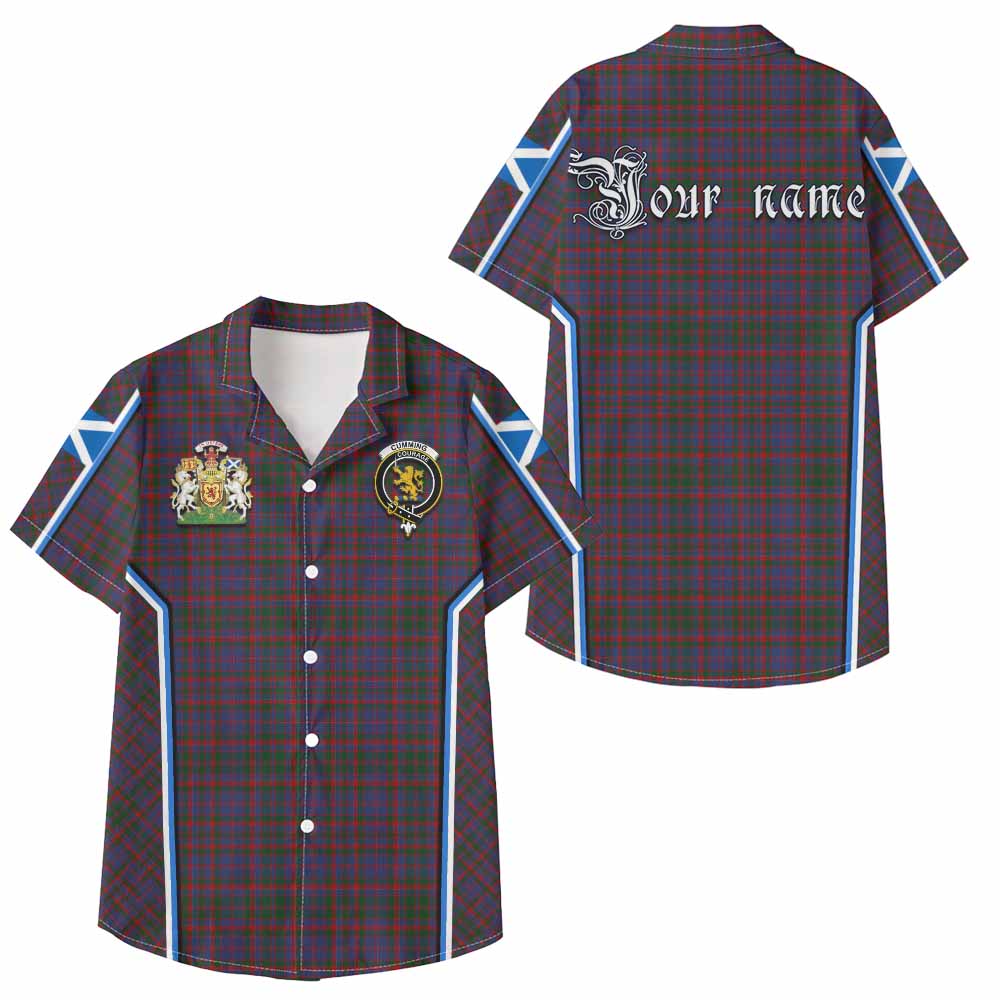 Cumming Tartan Crest Kid Hawaiian Shirt Scotland Coat of Arm Flag Style - Tartan Vibes Clothing