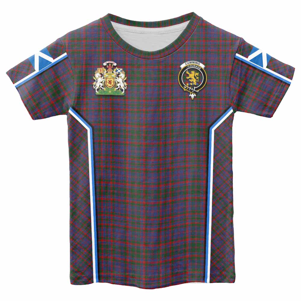Cumming Tartan Crest Kid T-shirt Scotland Coat of Arm Flag Style - Tartan Vibes Clothing