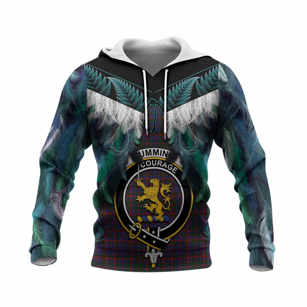Cumming Tartan Crest Knitted Hoodie New Zealand Maori Korowai Cloak