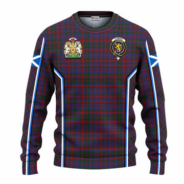 Cumming Tartan Crest Knitted Sweater Scotland Coat of Arm Flag Style
