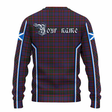 Cumming Tartan Crest Knitted Sweater Scotland Coat of Arm Flag Style