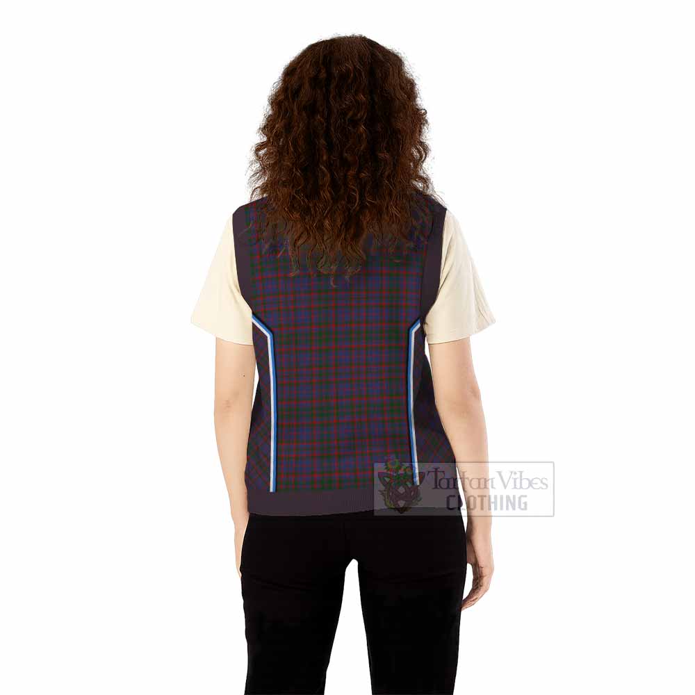 Cumming Tartan Crest Knitted V-Neck Vest Scotland Coat of Arm Flag Style - Tartan Vibes Clothing