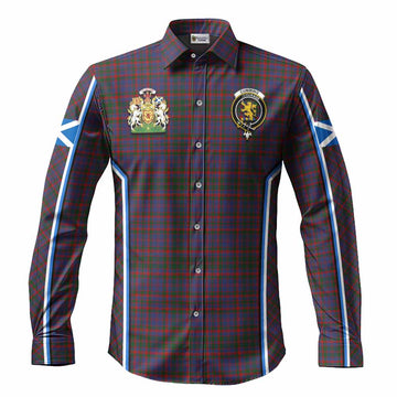 Cumming Tartan Crest Long Sleeve Button Shirts Scotland Coat of Arm Flag Style
