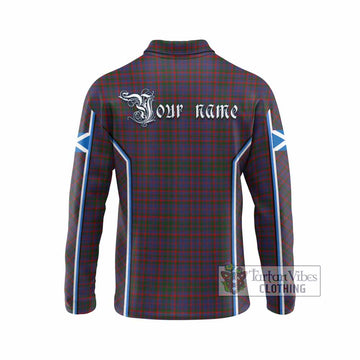 Cumming Tartan Crest Long Sleeve Polo Shirt Scotland Coat of Arm Flag Style - Tartan Vibes Clothing