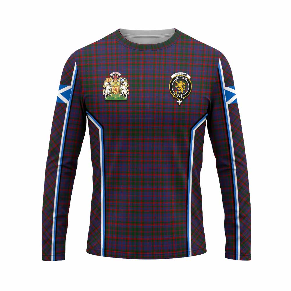 Cumming Tartan Crest Long Sleeve T-Shirt Scotland Coat of Arm Flag Style - Tartan Vibes Clothing