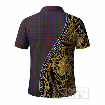 Cumming Tartan Crest Polo Shirt Celtic Knot and Triple Trickle Spiral Symbols