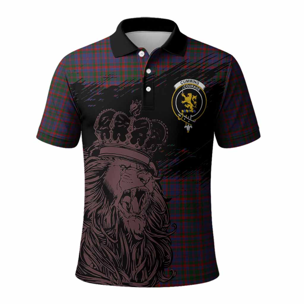 Cumming Tartan Crest Polo Shirt Crowned Lion Heritage Style