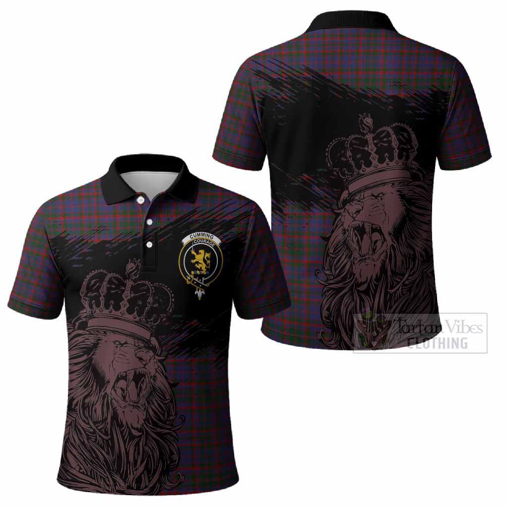 Cumming Tartan Crest Polo Shirt Crowned Lion Heritage Style