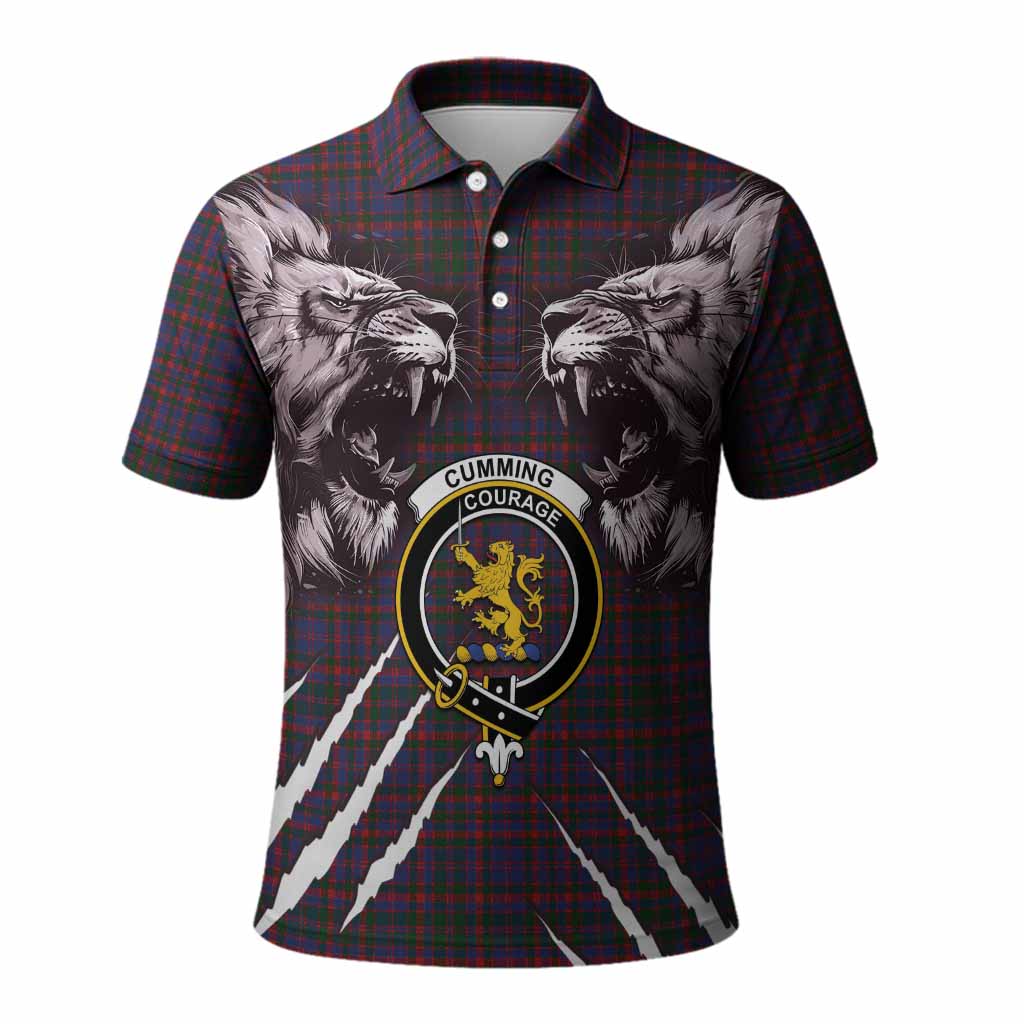 Cumming Tartan Crest Polo Shirt Ferocious Lion Style