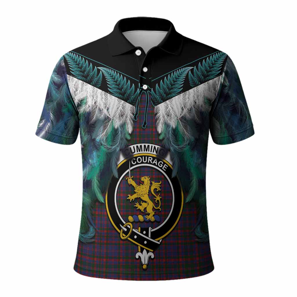 Cumming Tartan Crest Polo Shirt New Zealand Maori Korowai Cloak