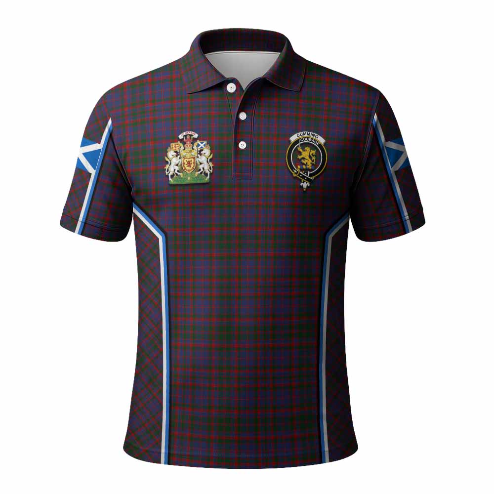 Cumming Tartan Crest Polo Shirt Scotland Coat of Arm Flag Style - Tartan Vibes Clothing