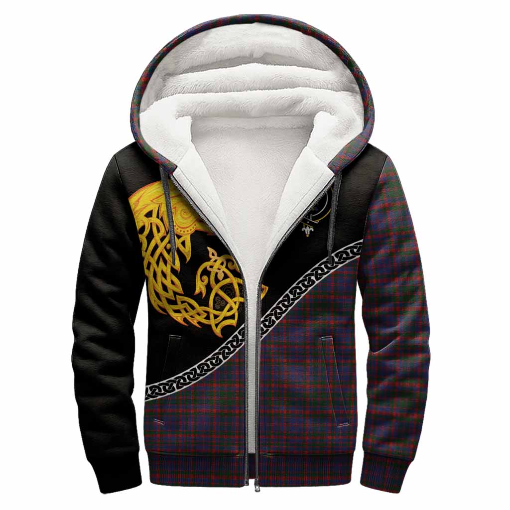 Cumming Tartan Crest Sherpa Hoodie Legendary Dragon Knot Half Style