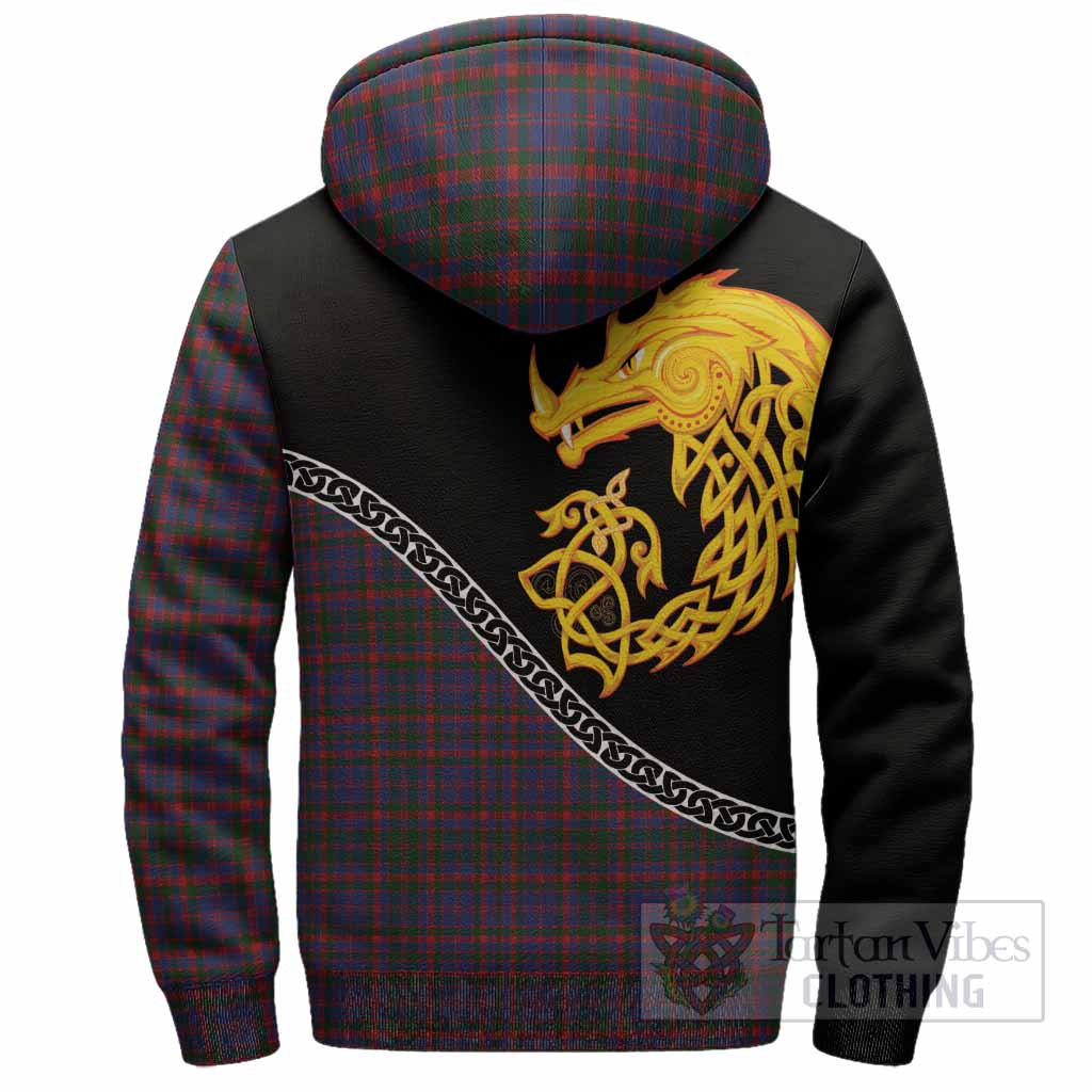 Cumming Tartan Crest Sherpa Hoodie Legendary Dragon Knot Half Style