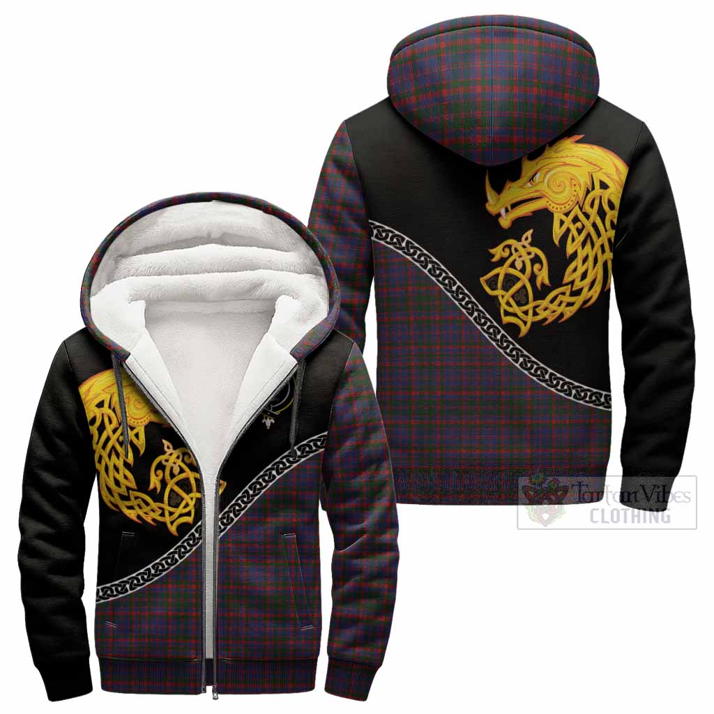 Cumming Tartan Crest Sherpa Hoodie Legendary Dragon Knot Half Style