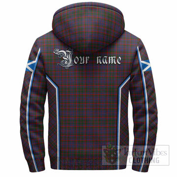 Cumming Tartan Crest Sherpa Hoodie Scotland Coat of Arm Flag Style