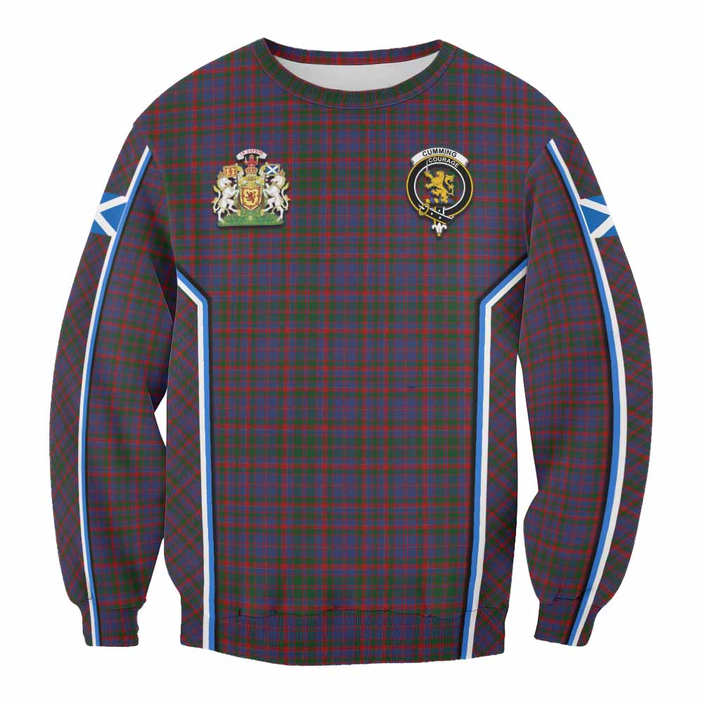 Cumming Tartan Crest Sweatshirt Scotland Coat of Arm Flag Style - Tartan Vibes Clothing