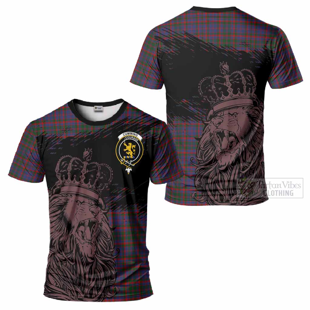 Cumming Tartan Crest T-Shirt Crowned Lion Heritage Style
