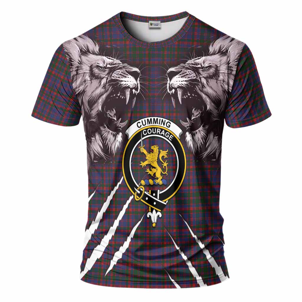 Cumming Tartan Crest T-Shirt Ferocious Lion Style