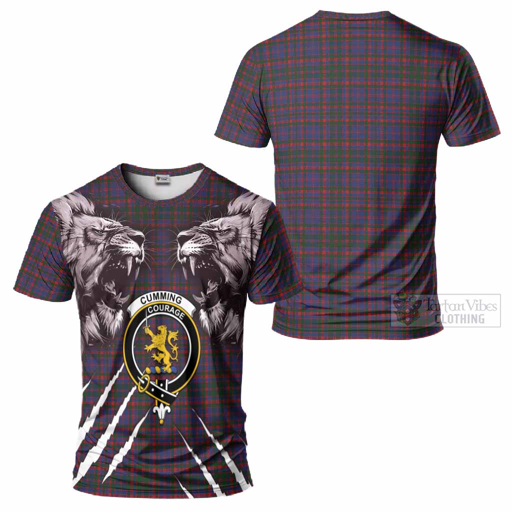 Cumming Tartan Crest T-Shirt Ferocious Lion Style