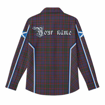 Cumming Tartan Crest Women Casual Shirt Scotland Coat of Arm Flag Style