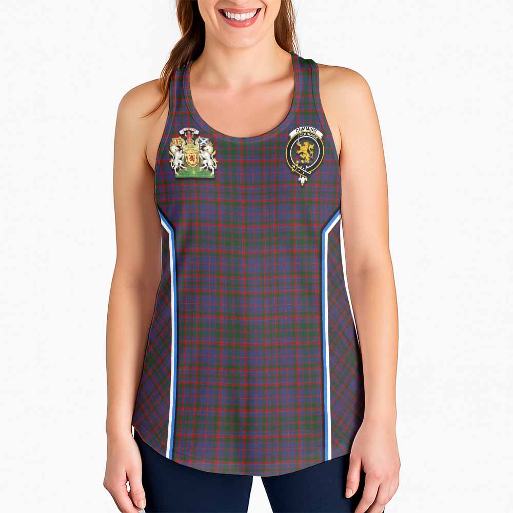 Cumming Tartan Crest Women Racerback Tanks Scotland Coat of Arm Flag Style - Tartan Vibes Clothing