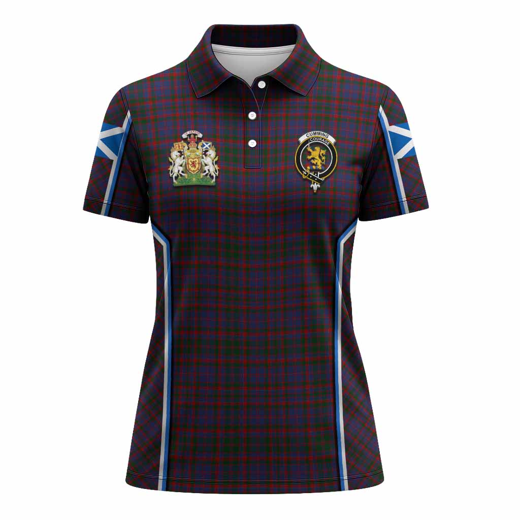 Cumming Tartan Crest Women's Polo Shirt Scotland Coat of Arm Flag Style - Tartan Vibes Clothing
