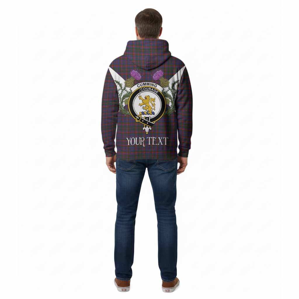 Cumming Tartan Family Crest Cotton Hoodie Scottish Burns Night Thistle Floral