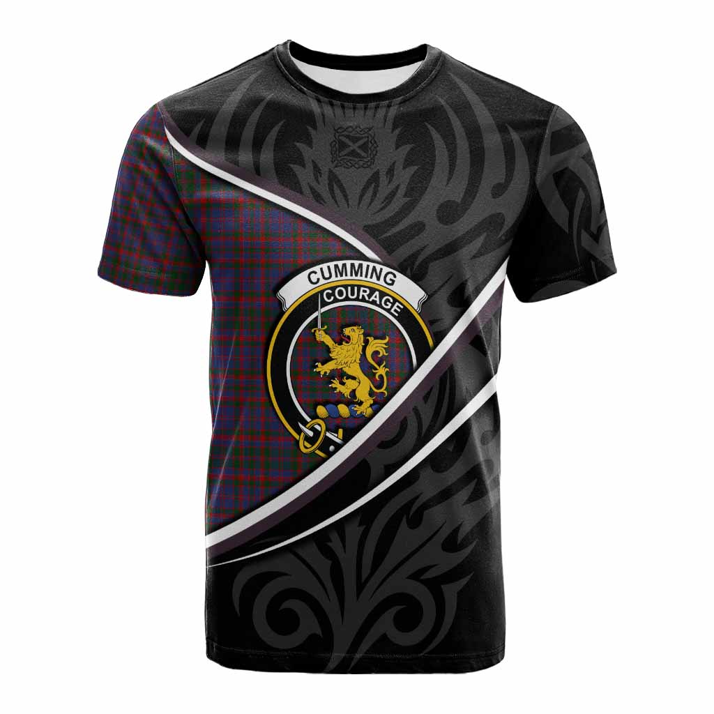 Cumming Tartan Family Crest Cotton T-shirt Celtic Scottish Thistle Floral - Tartan Vibes Clothing