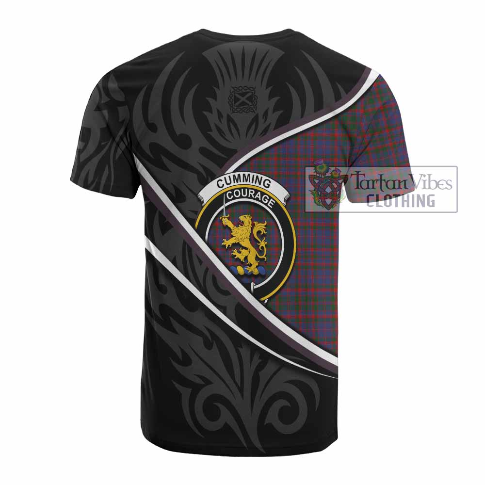 Cumming Tartan Family Crest Cotton T-shirt Celtic Scottish Thistle Floral - Tartan Vibes Clothing