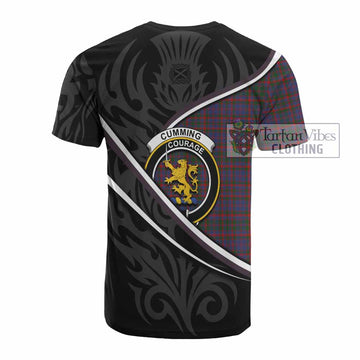 Cumming Tartan Family Crest Cotton T-shirt Celtic Scottish Thistle Floral - Tartan Vibes Clothing